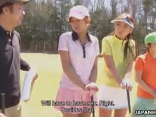 Delightful golf älskare nana kunimi presentera en mistake och nu hon